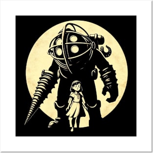 Big daddy and little sister art-For retro gamers Posters and Art